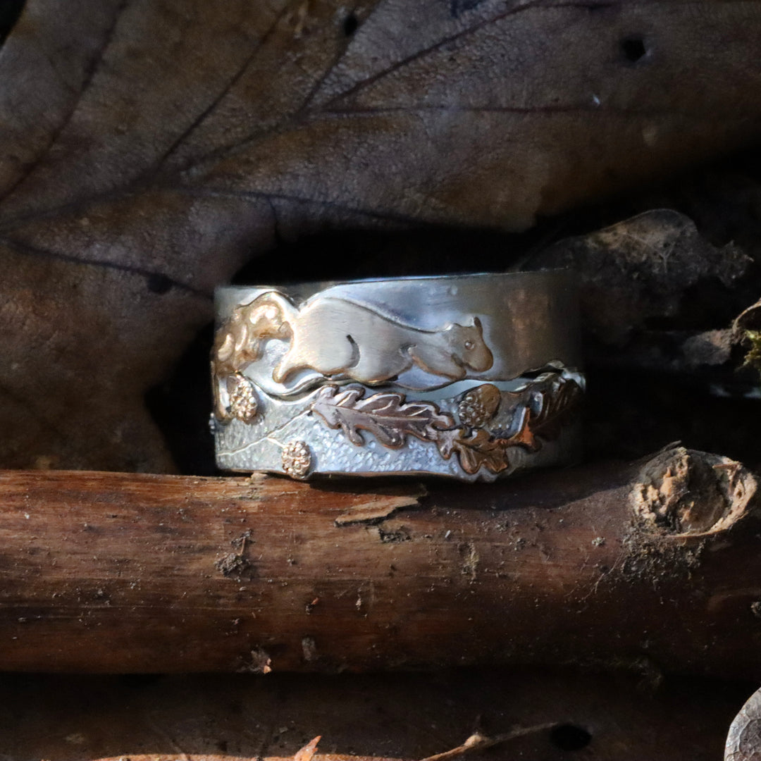 Squirrel Acorn Perfect Pair Ring