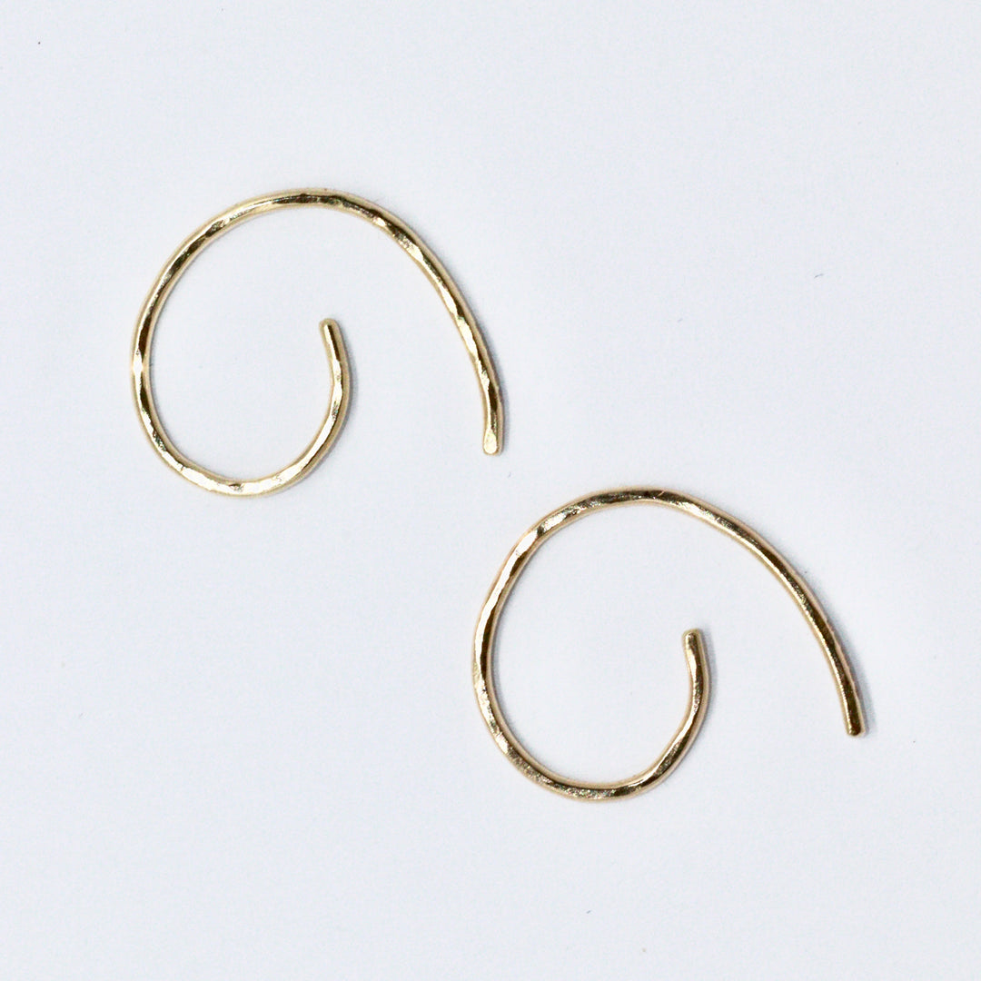 Gold Scroll Huggy Hoops