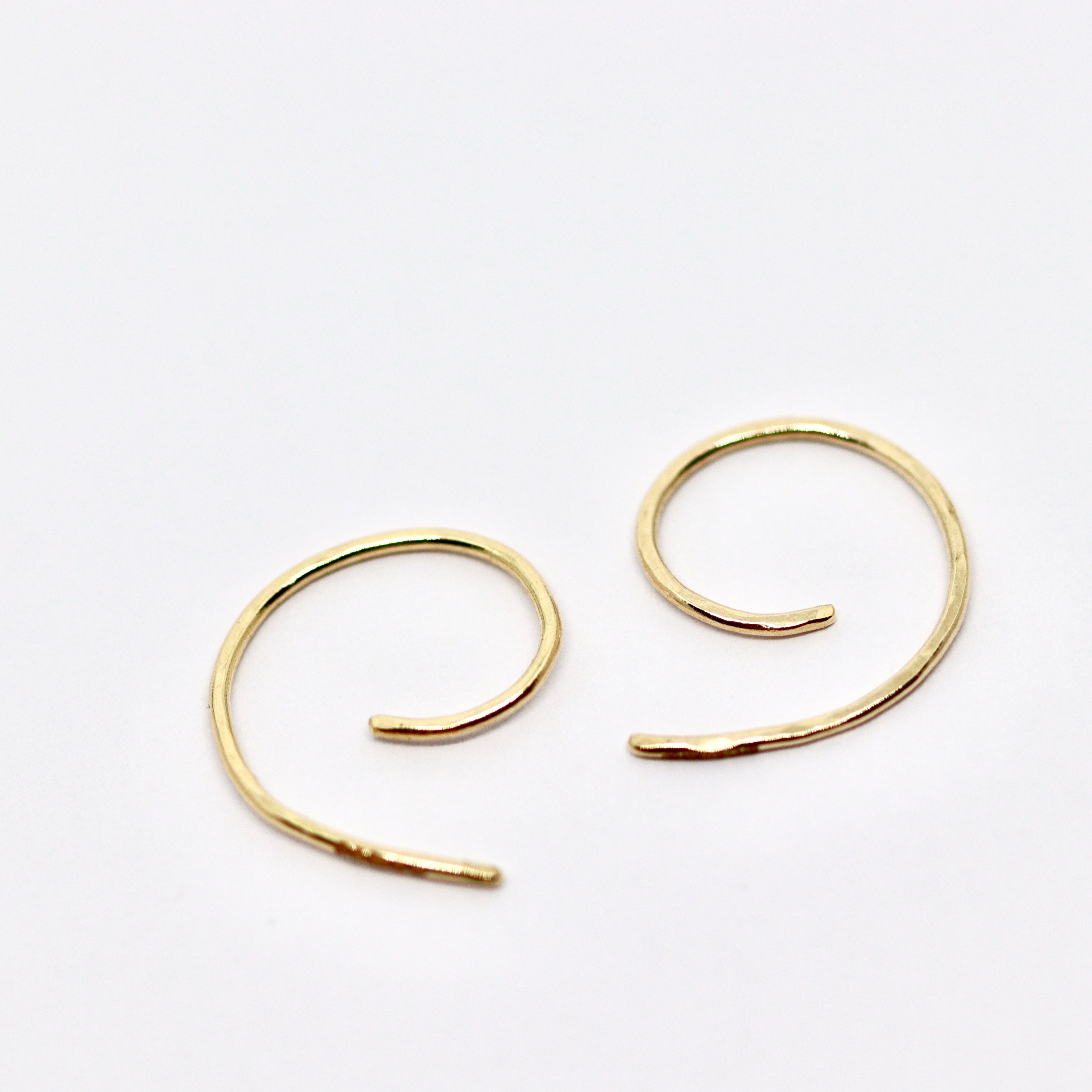 Gold Scroll Huggy Hoops