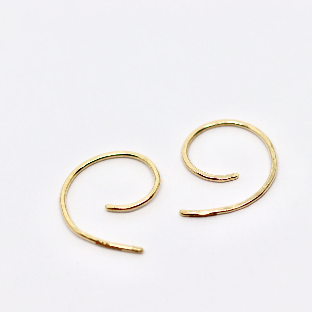 Gold Scroll Huggy Hoops