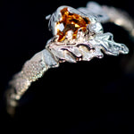 Load image into Gallery viewer, Hidden Treasure 9ct gold Spessartite Garnet Oak Ring