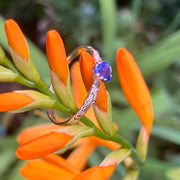 Tanzanite and 9ct Red Gold Oak Leaf Ring