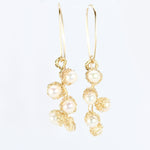 Load image into Gallery viewer, Crocheted Gold Cluster Earrings
