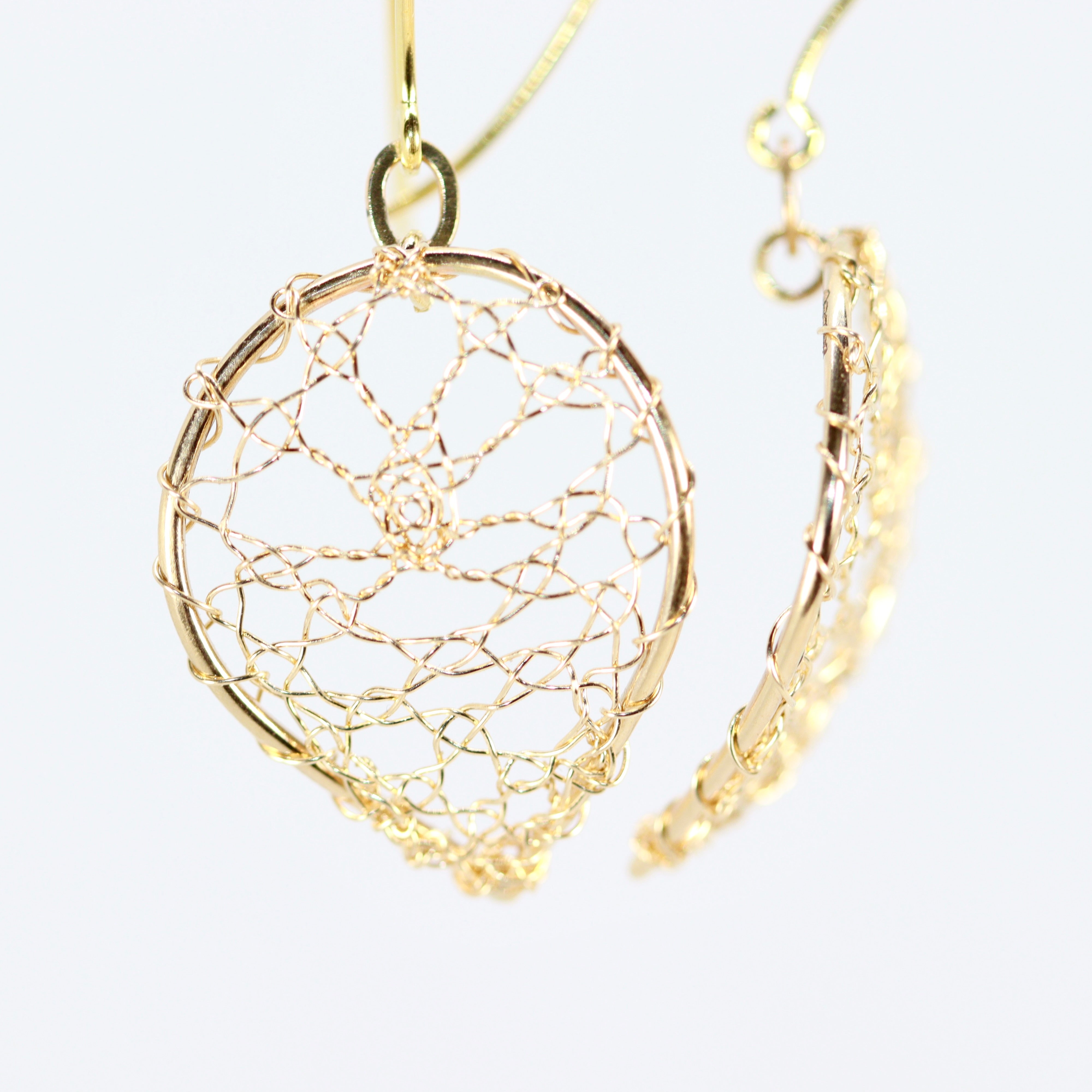 Torchon Gold Lace Drop Earrings