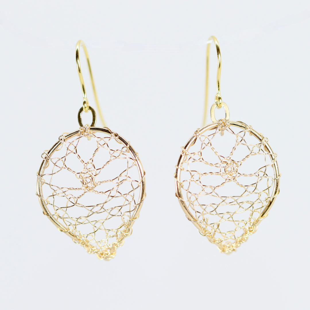 Torchon Gold Lace Drop Earrings