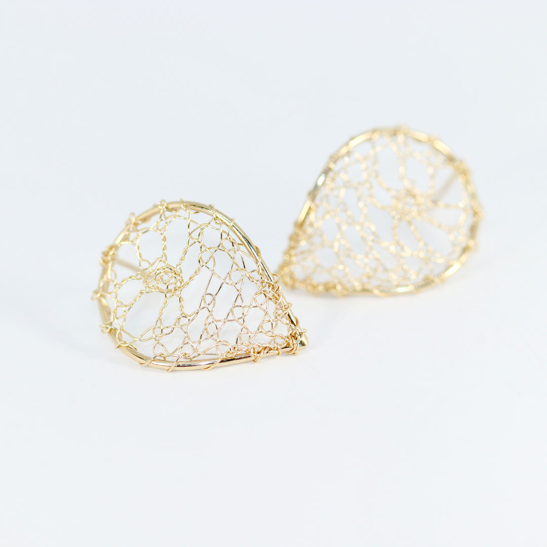 Torchon Silver Lace Stud Earrings