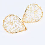 Load image into Gallery viewer, Torchon Gold Lace Stud Earrings
