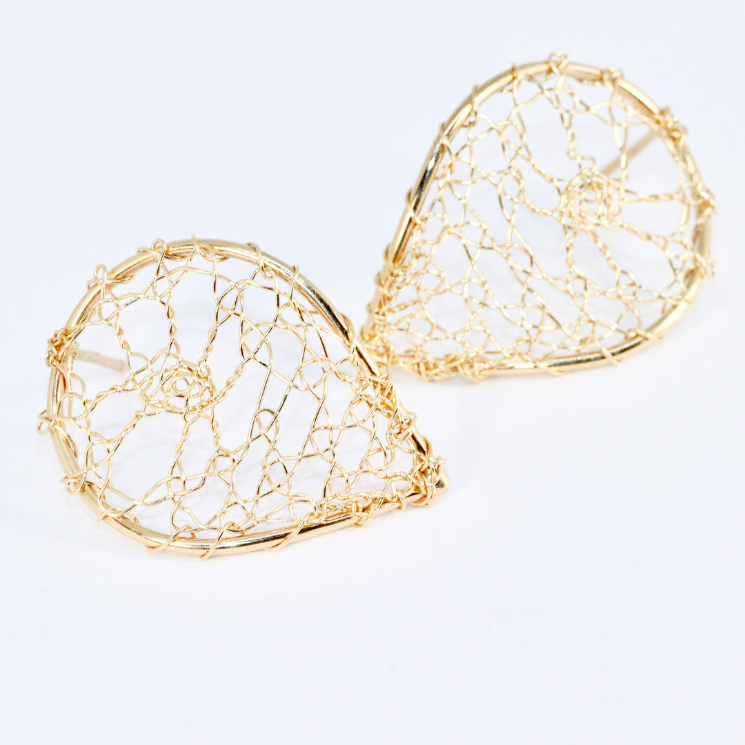 Torchon Silver Lace Stud Earrings