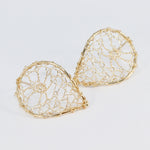 Load image into Gallery viewer, Torchon Gold Lace Stud Earrings
