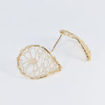 Load image into Gallery viewer, Torchon Gold Lace Stud Earrings
