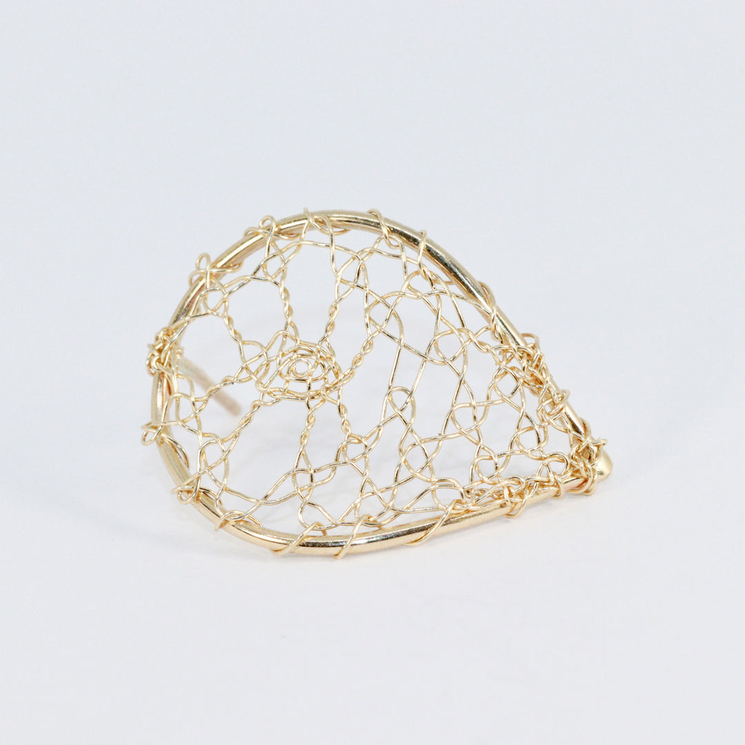 Torchon Gold Lace Stud Earrings