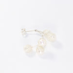 Load image into Gallery viewer, Crocheted Gold Pearl Hoop Earrings
