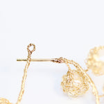 Load image into Gallery viewer, Crocheted Gold Pearl Drop Earrings
