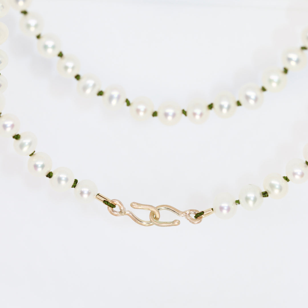 String of Pearls Peridot Rose Gold Necklace