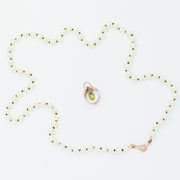String of Pearls Peridot Rose Gold Necklace