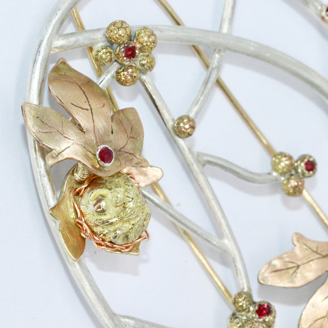 Ivy Silver & Gold Dormouse Brooch
