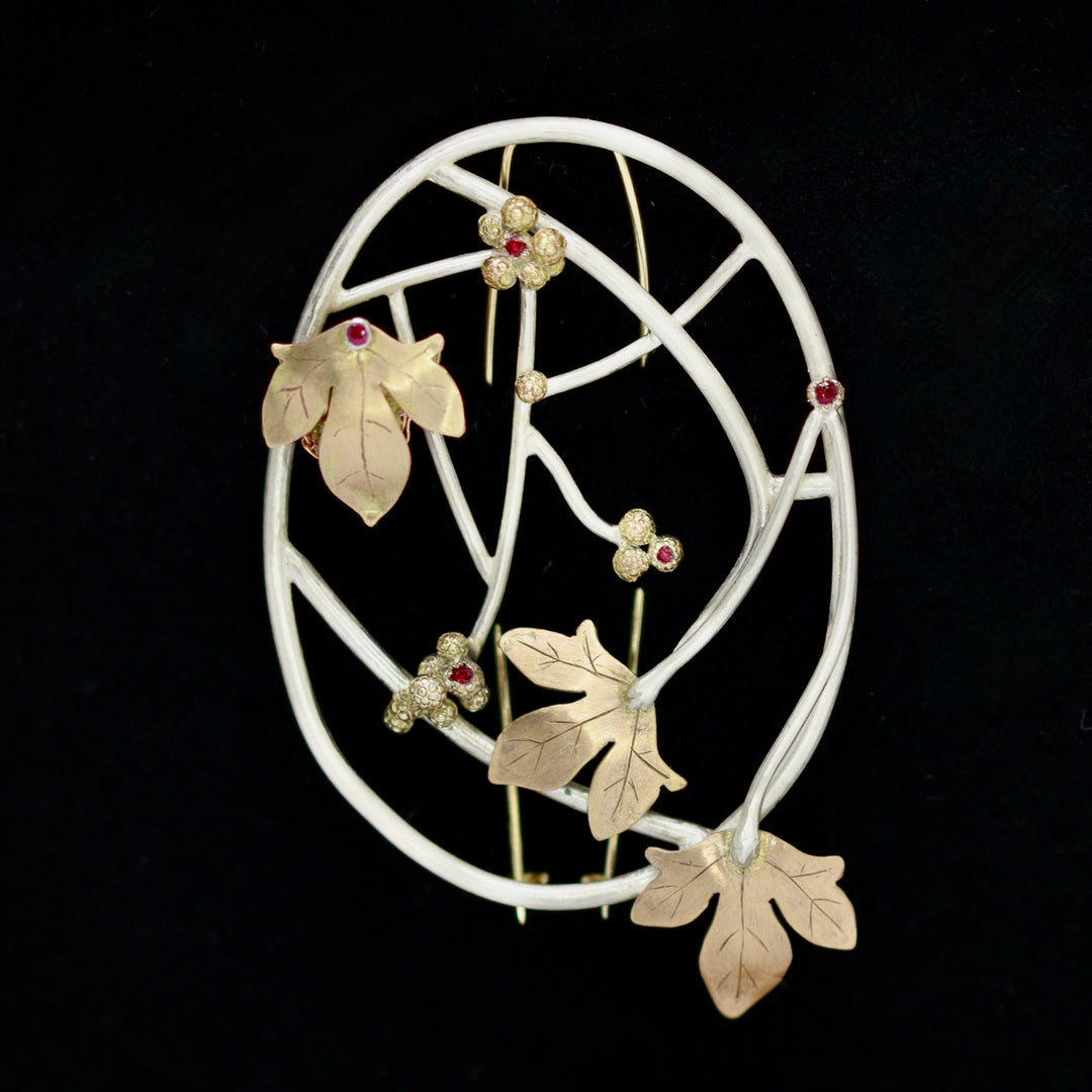 Ivy Silver & Gold Dormouse Brooch