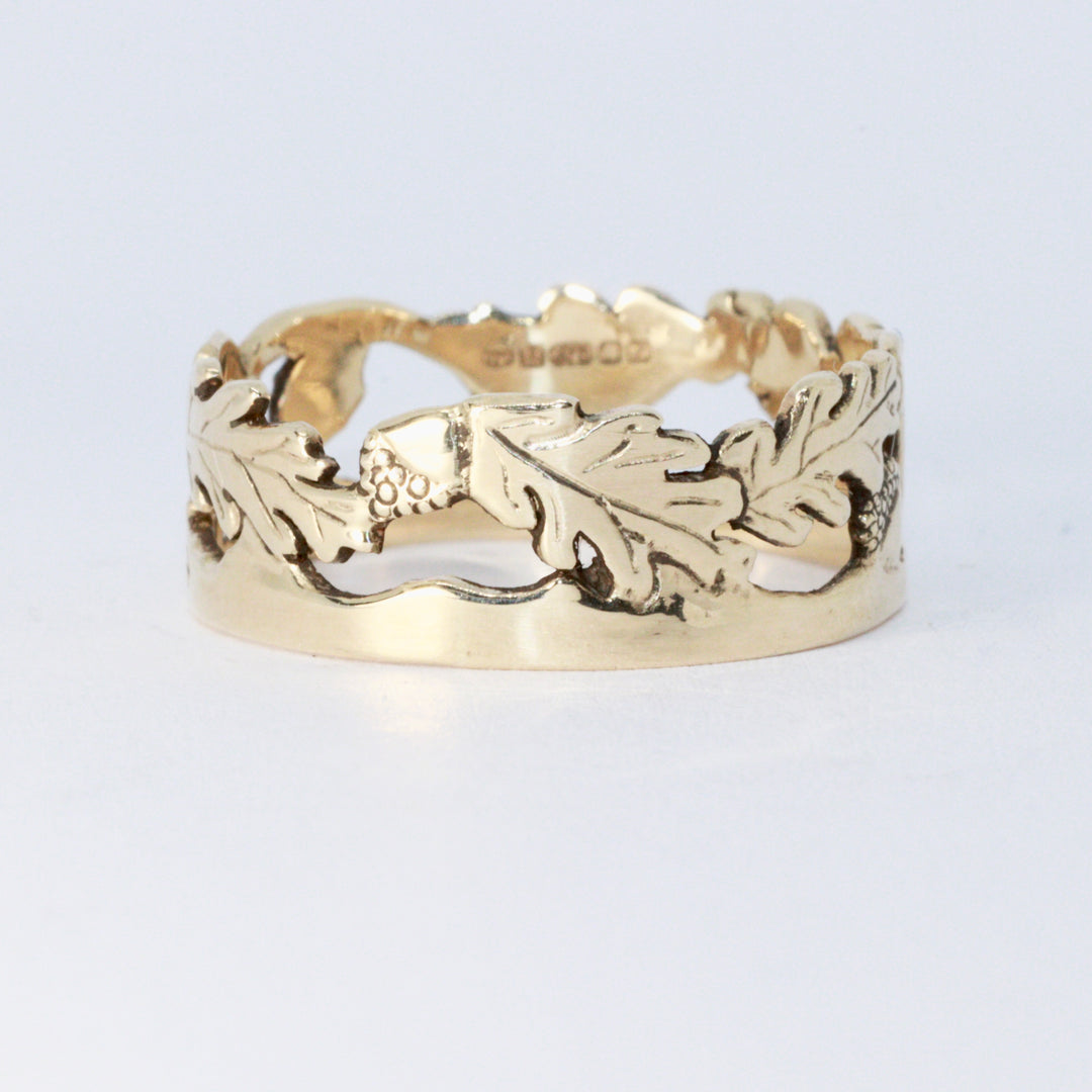 Gold Oak Leaf Acorn Ring