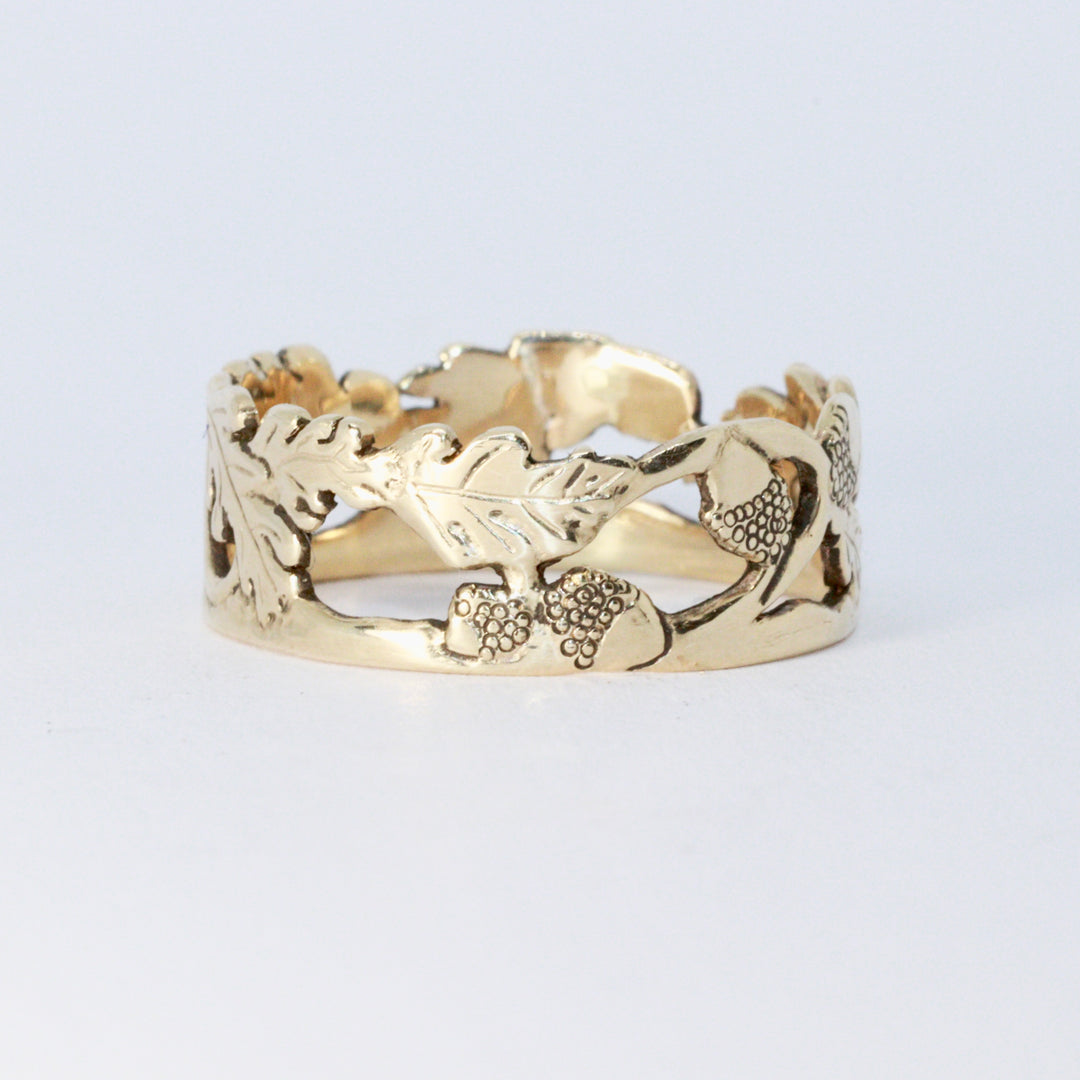 Gold Oak Leaf Acorn Ring