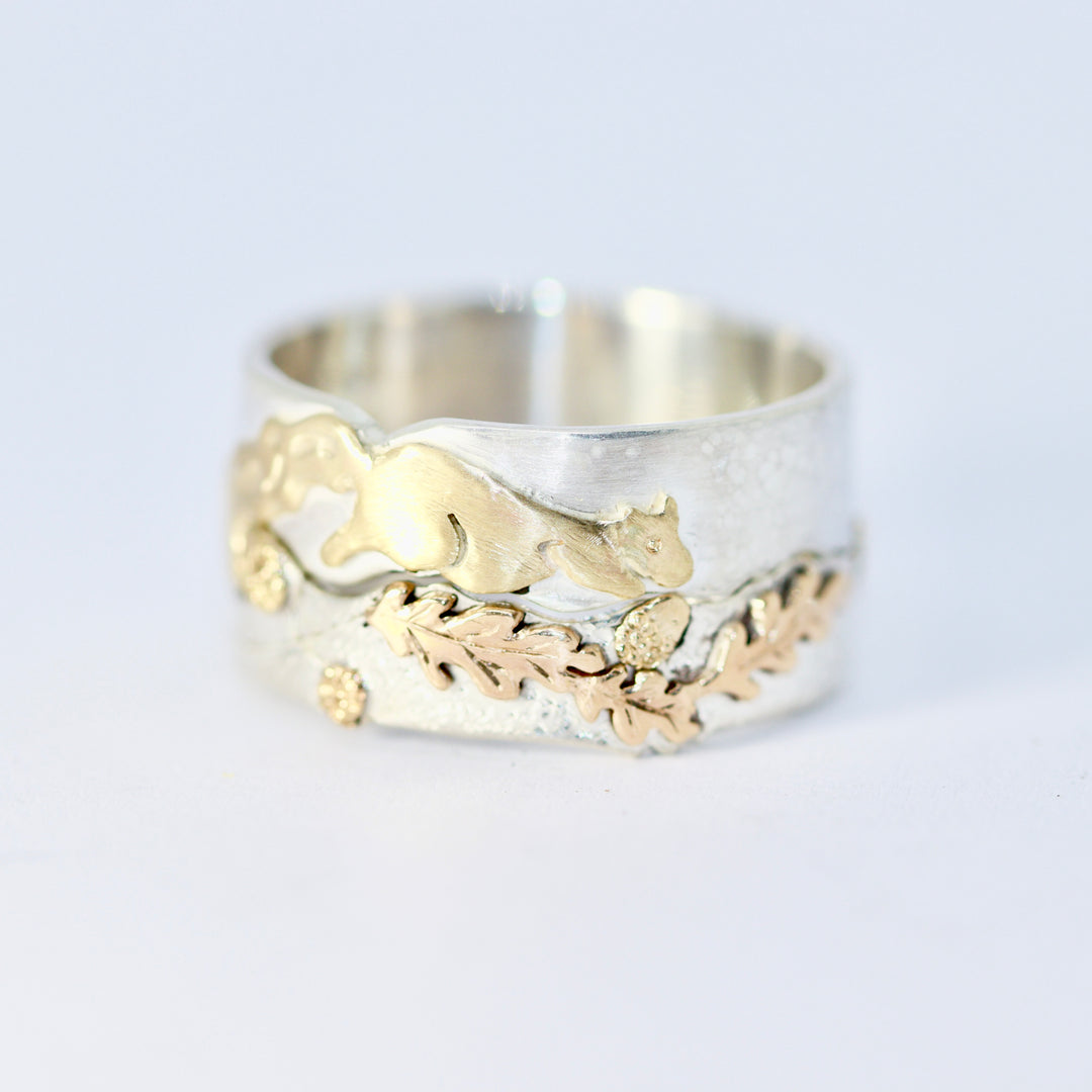 Squirrel Acorn Perfect Pair Ring