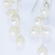 Crocheted Silver Cluster Earrings