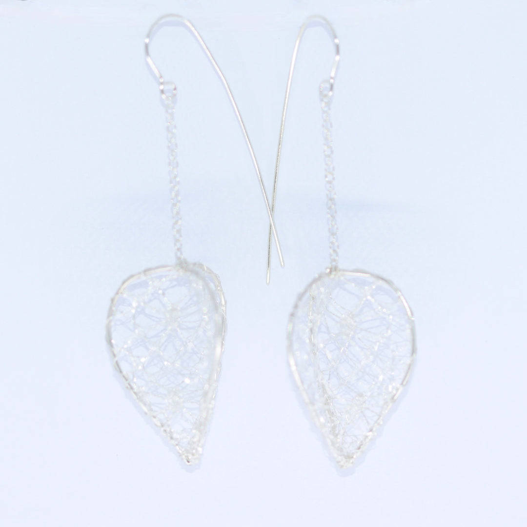 Torchon Silver Lace Large Lantern Drop Earrings