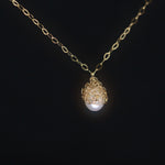 Load image into Gallery viewer, Crocheted Silver Single Pearl Necklace
