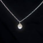 Load image into Gallery viewer, Crocheted Silver Single Pearl Necklace
