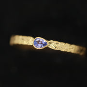 Tanzanite and 18ct Yellow Gold Oak Leaf Ring