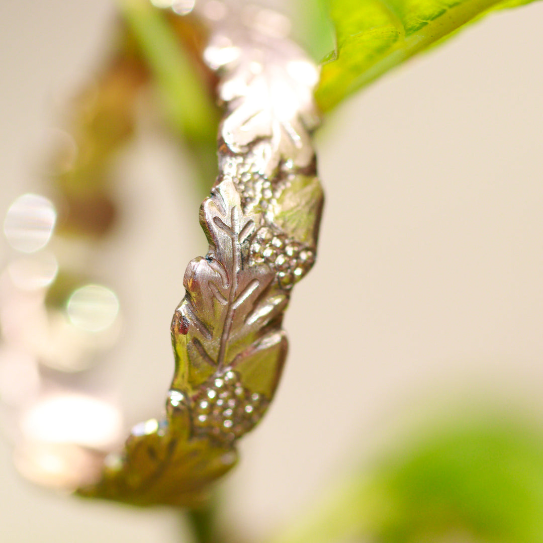 Tourmaline and 9ct Red Gold Oak Leaf Ring