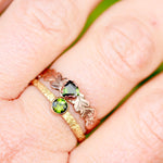 Load image into Gallery viewer, Tourmaline and 9ct Red Gold Oak Leaf Ring
