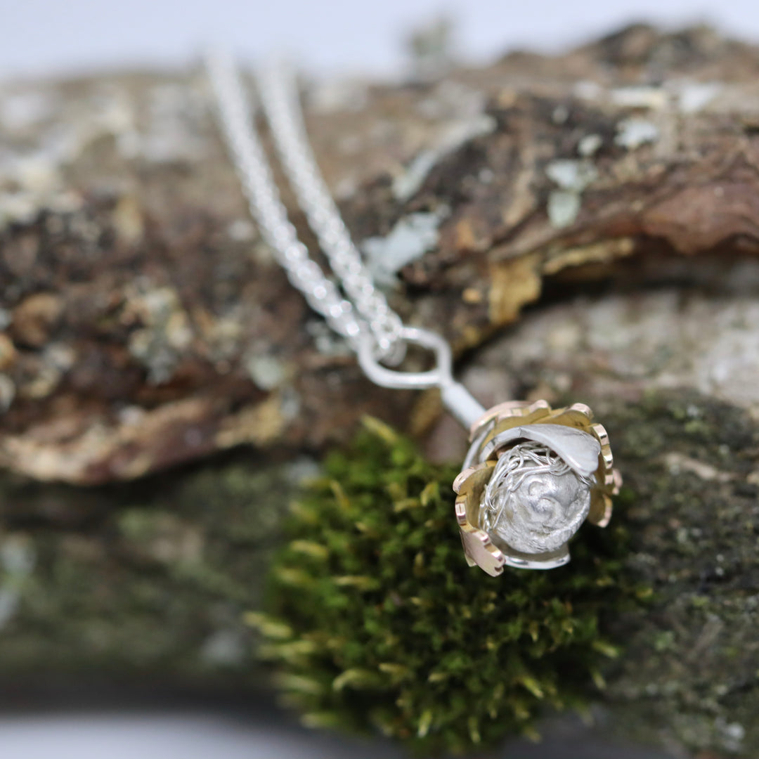 Lullaby Silver & Gold Dormouse Kinetic Pendant