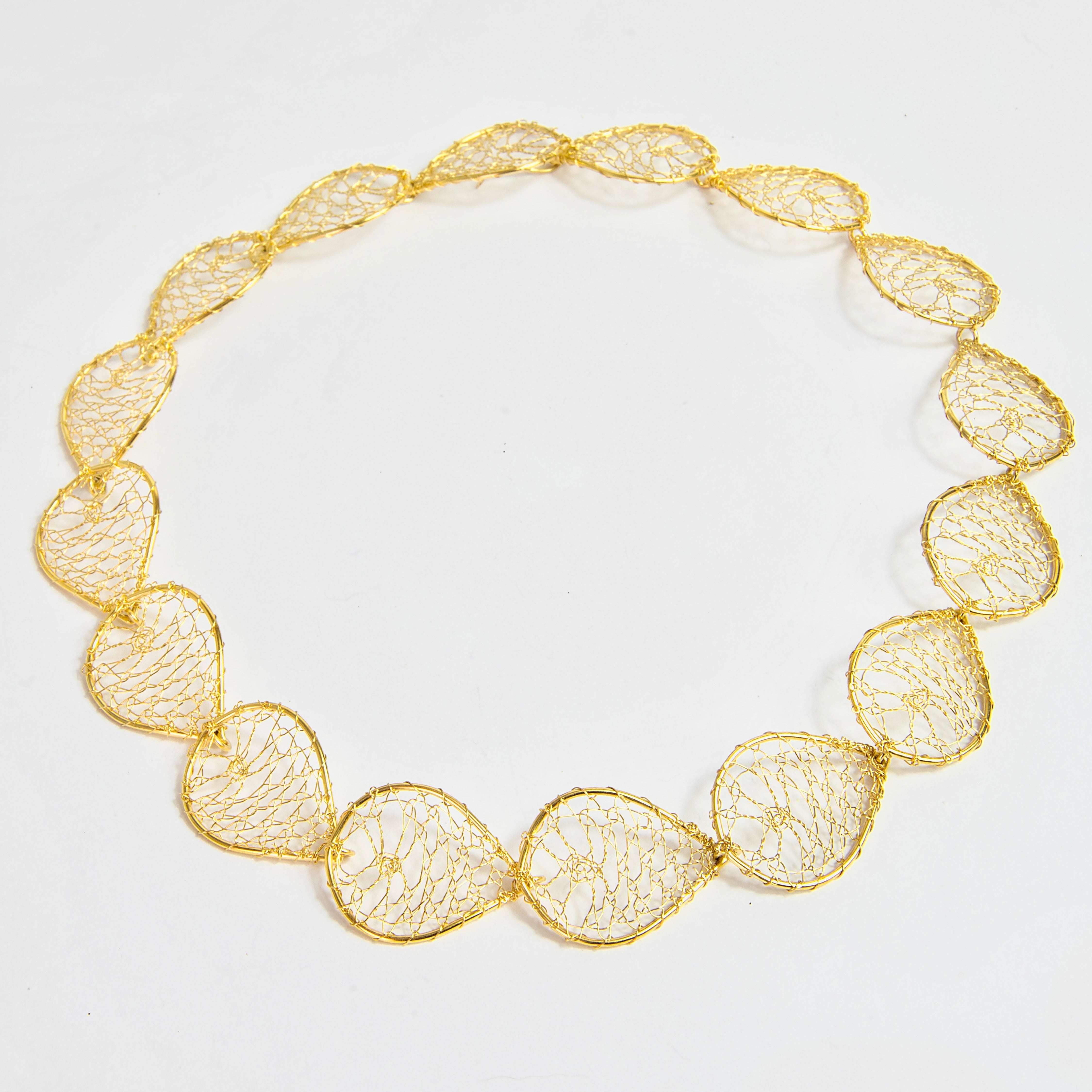 Torchon Gold Lace Collar Necklace