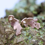 Load image into Gallery viewer, Autumn Gold Oak Leaf Earrings
