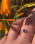 Load and play video in Gallery viewer, Tanzanite and 9ct Red Gold Oak Leaf Ring
